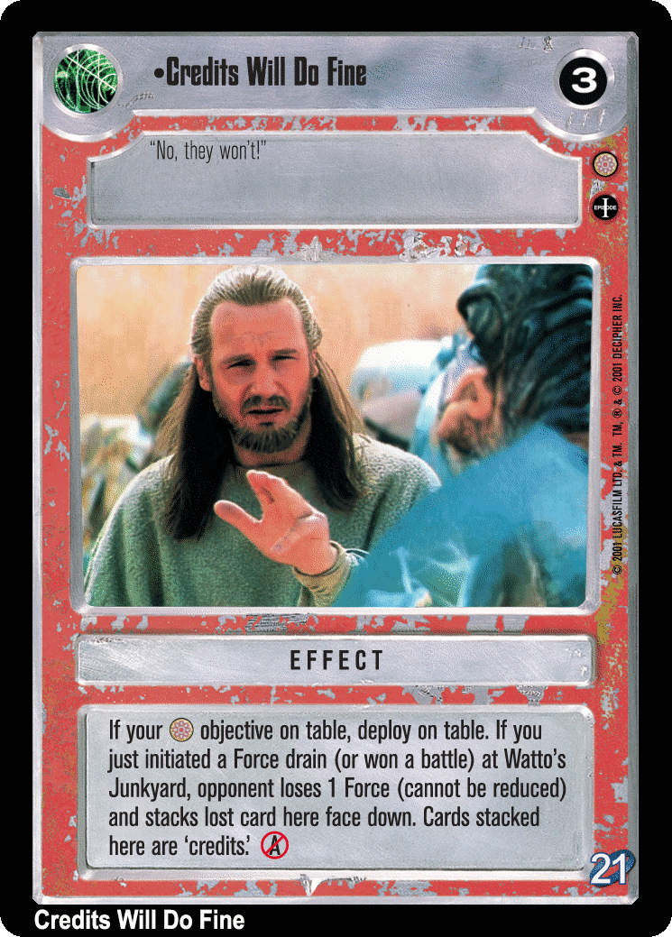 •Credits Will Do Fine (V)
