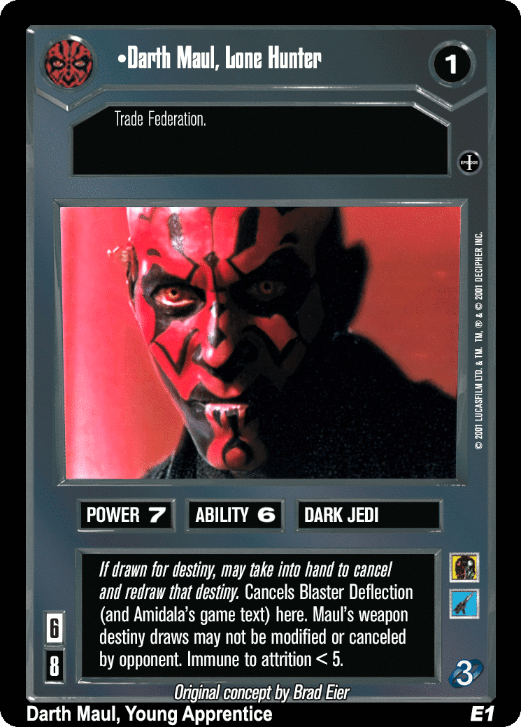 •Darth Maul, Lone Hunter (C-Slip AI)