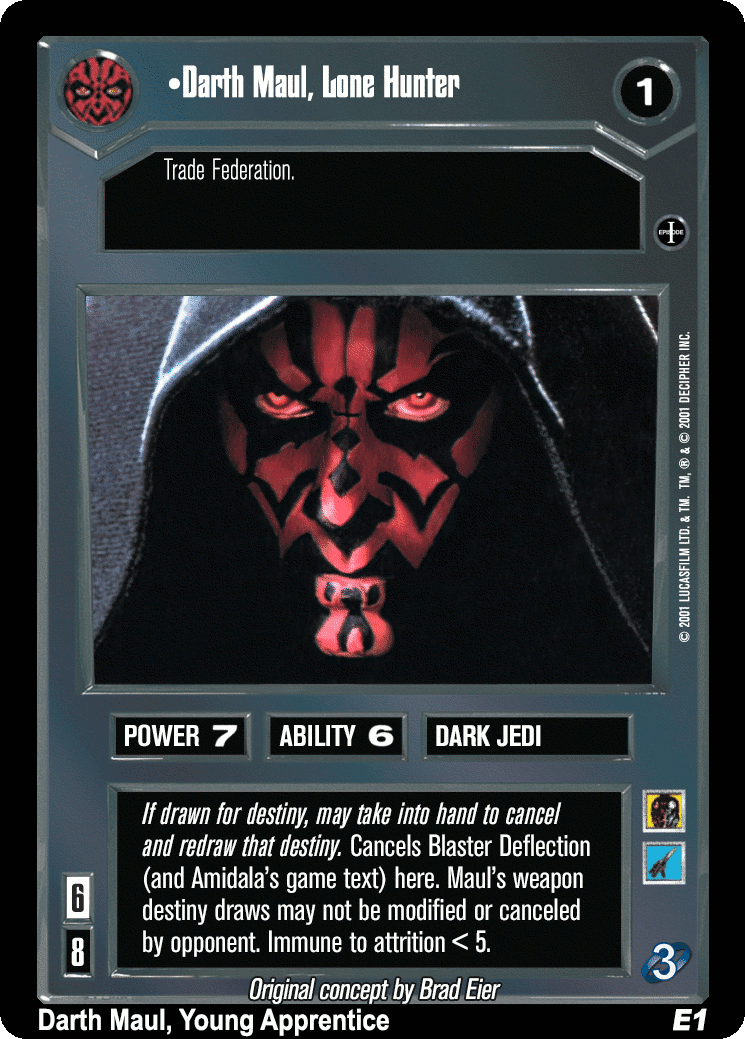 •Darth Maul, Lone Hunter (C-Slip AI 2)