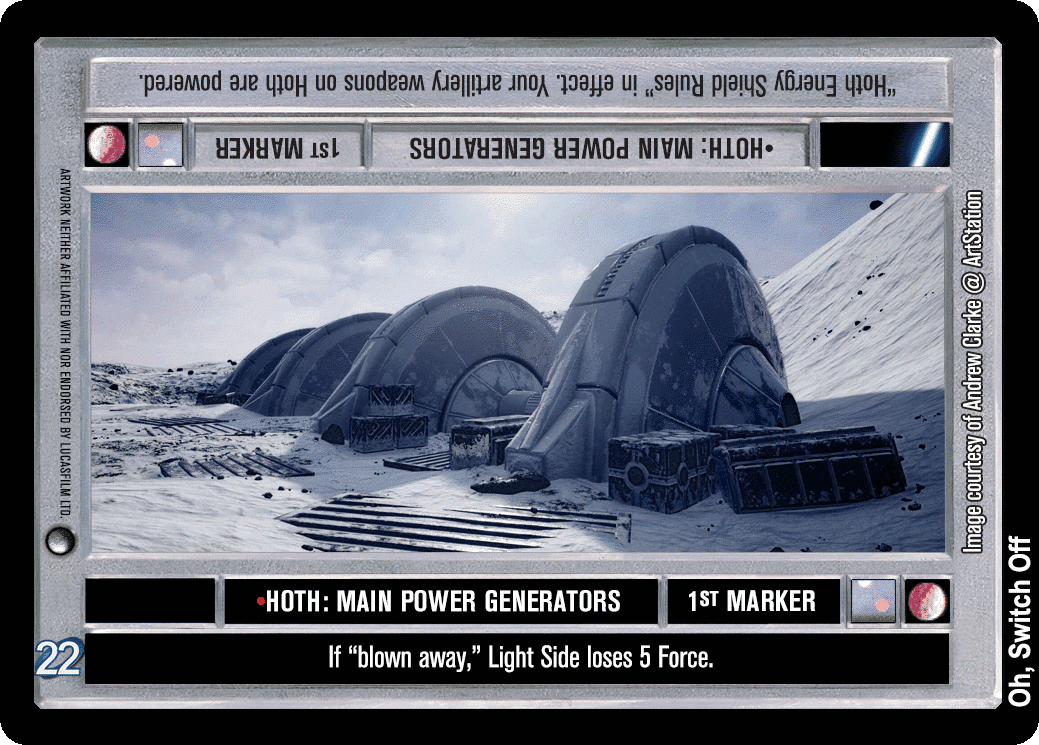 •Hoth: Main Power Generators (1st Marker)