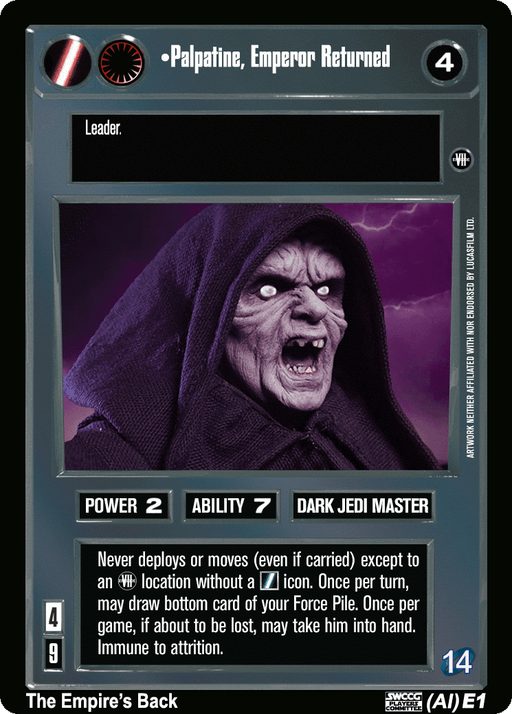•Palpatine, Emperor Returned (AI)