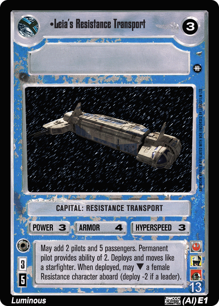 •Leia's Resistance Transport (AI)