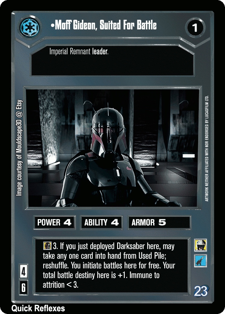 •Moff Gideon, Suited For Battle