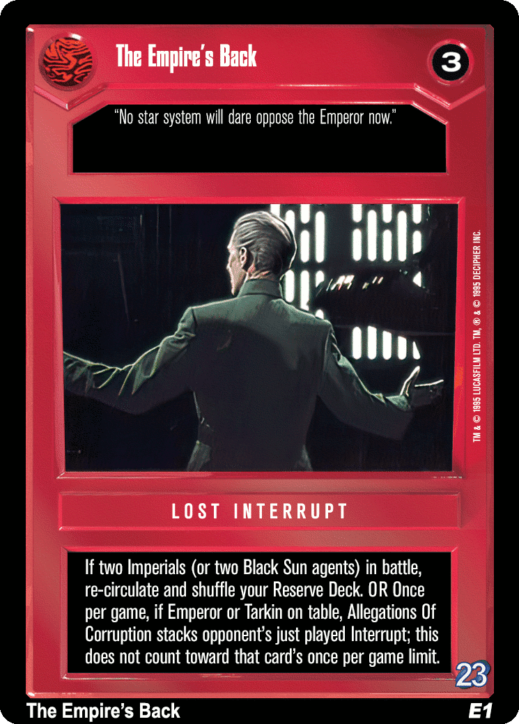 The Empire's Back (V)