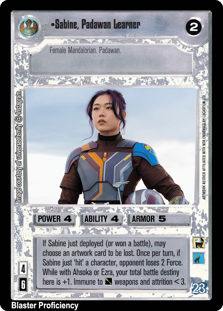•Sabine, Padawan Learner
