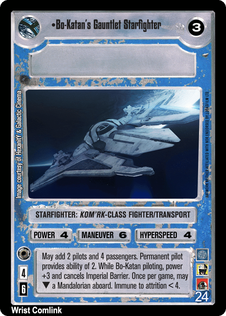 •Bo-Katan's Gauntlet Starfighter