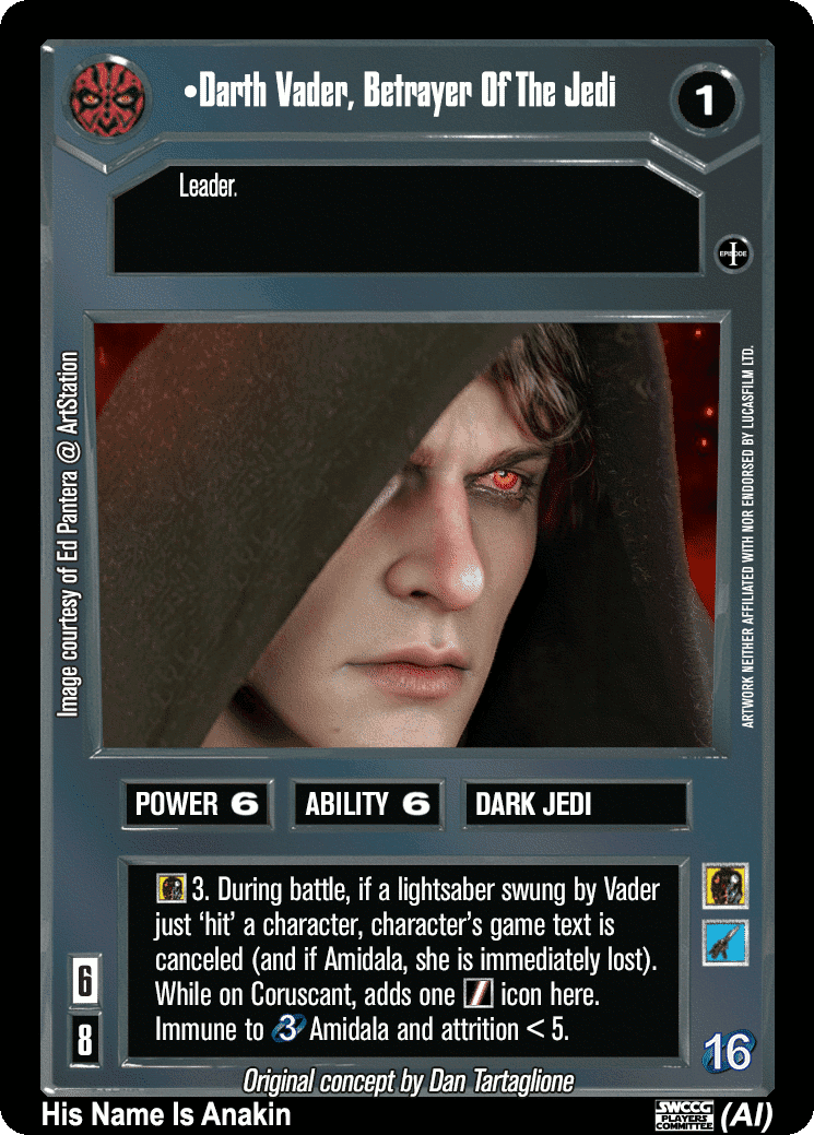 •Darth Vader, Betrayer Of The Jedi (AI)