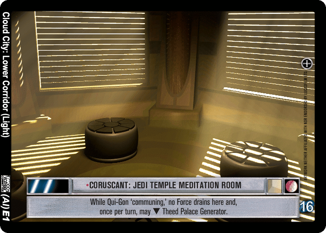 •Coruscant: Jedi Temple Meditation Room (AI)