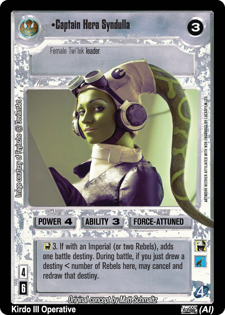 •Captain Hera Syndulla (Border Breaker AI)