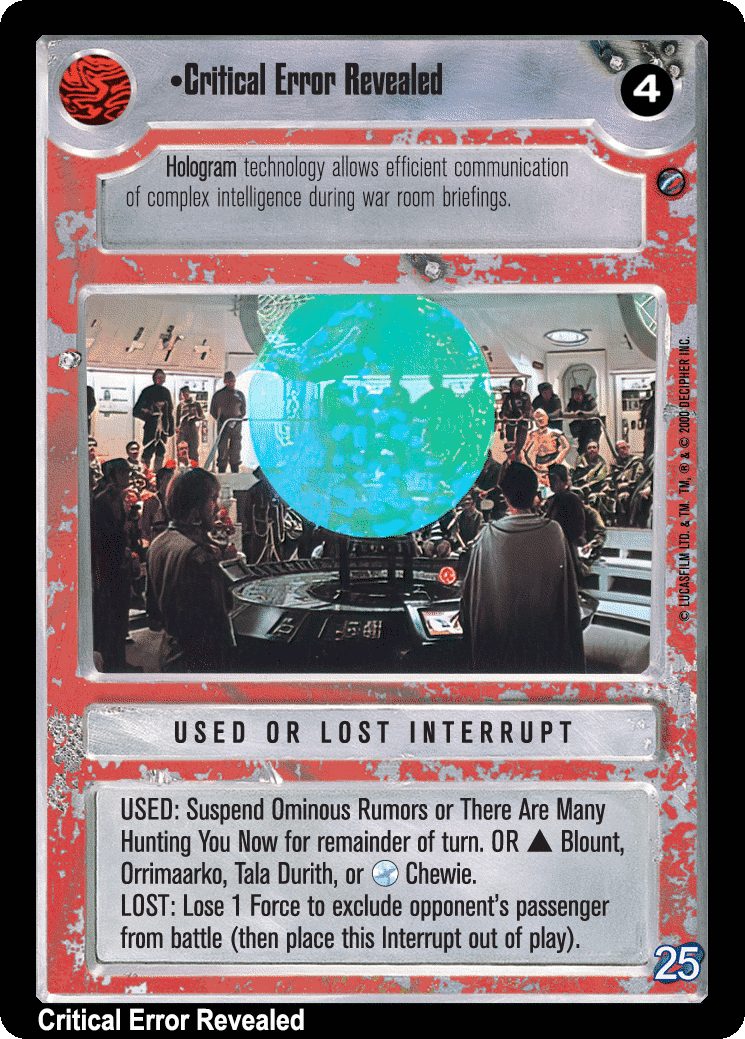 •Critical Error Revealed (V)