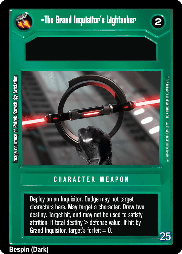 •The Grand Inquisitor's Lightsaber
