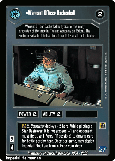 •Warrant Officer Bachenkall