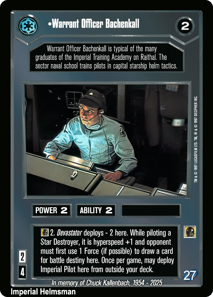 •Warrant Officer Bachenkall