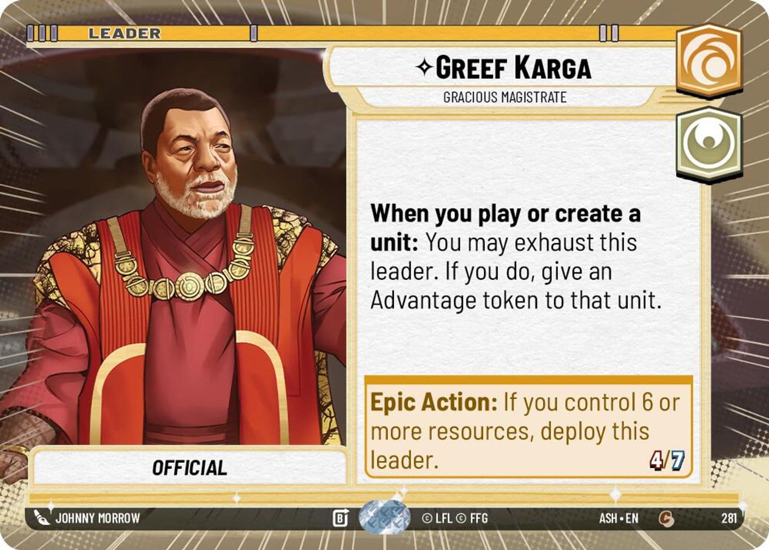 Greef Karga - Gracious Magistrate