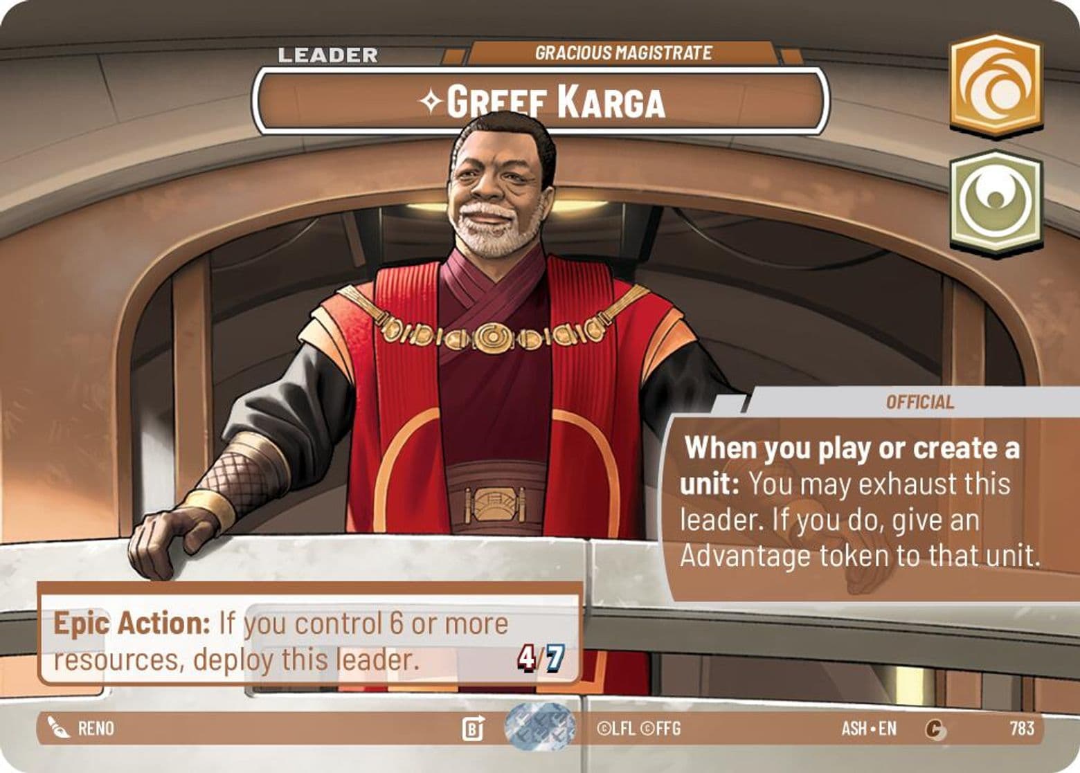 Greef Karga - Gracious Magistrate