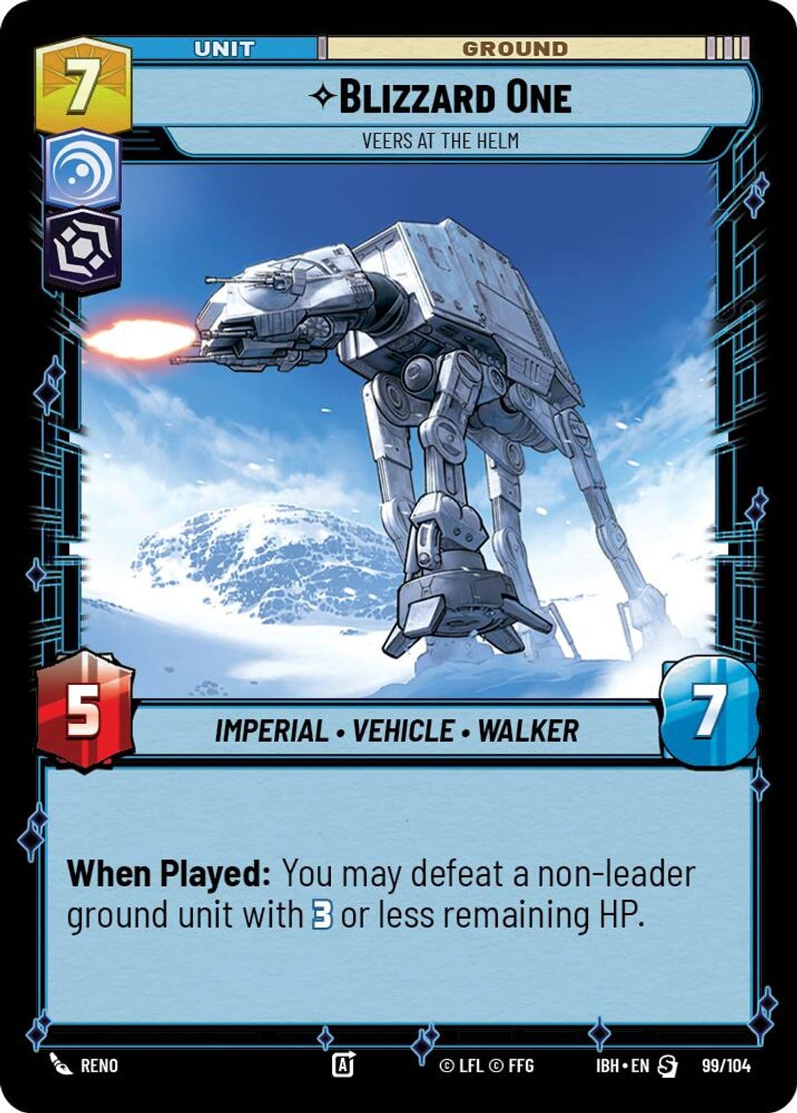 Blizzard One - Veers at the Helm