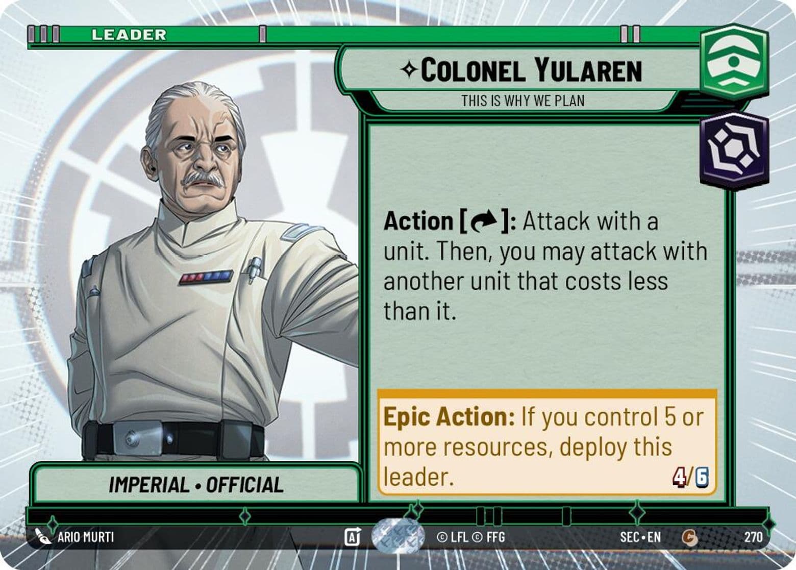 Colonel Yularen - This is Why We Plan