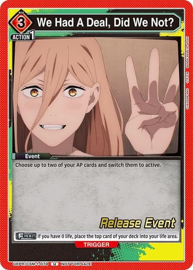 We Had A Deal, Did We Not?