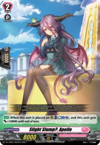 Slight Slump?, Apelle