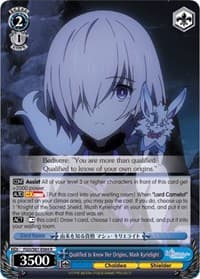Qualified to Know Her Origins, Mash Kyrielight