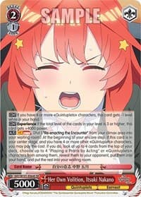 Her Own Volition, Itsuki Nakano (SR)