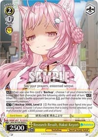 Research Result, Hakui Koyori