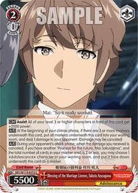 Blessing of the Marriage License, Sakuta Azusagawa