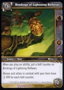 Bindings of Lightning Reflexes