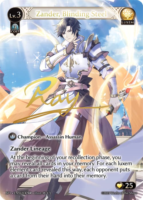 Zander, Blinding Steel