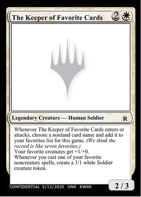 The Keeper of Favorite Cards