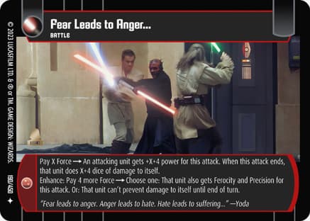 Fear Leads to Anger...