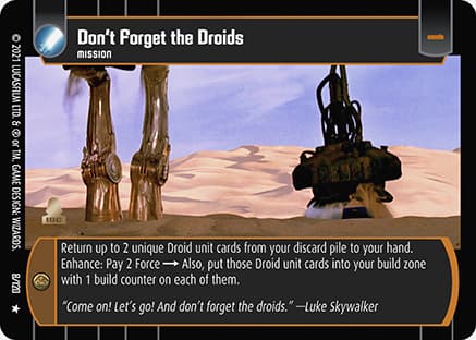 Don't Forget the Droids