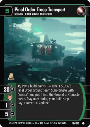 Final Order Troop Transport