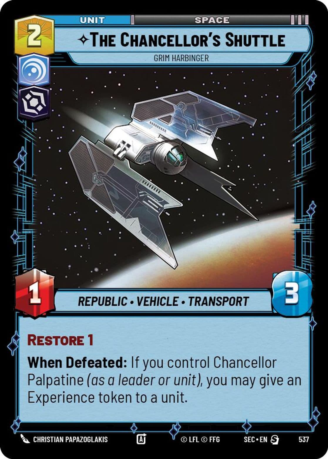 The Chancellor's Shuttle - Grim Harbinger